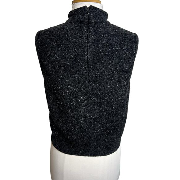 St. John metallic sparkle mock neck top - Picture 2 of 5